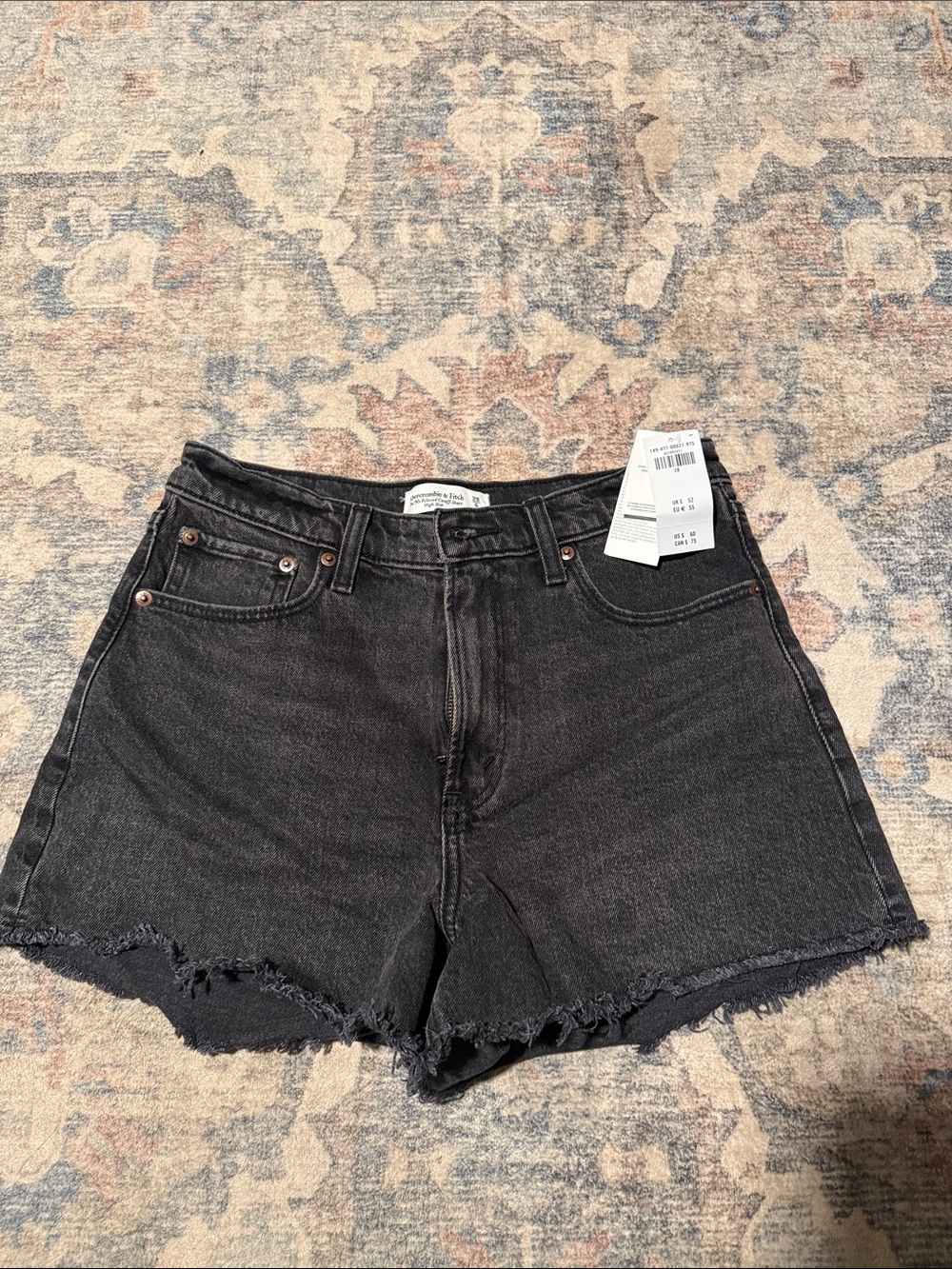 Abercrombie & Fitch Black the 90s relaxed cutoff short high rise